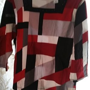 Multi color 3/4 sleeve top